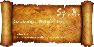 Szakonyi Mihály névjegykártya