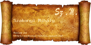 Szakonyi Mihály névjegykártya