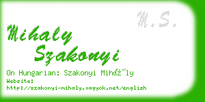 mihaly szakonyi business card